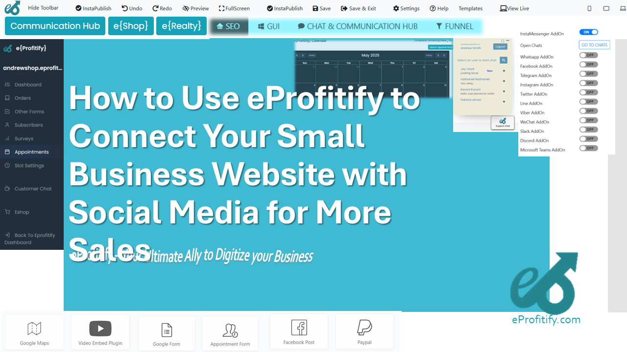 How to Use eProfitify to Connect Your Small Business Website with Social Media for More Sales
